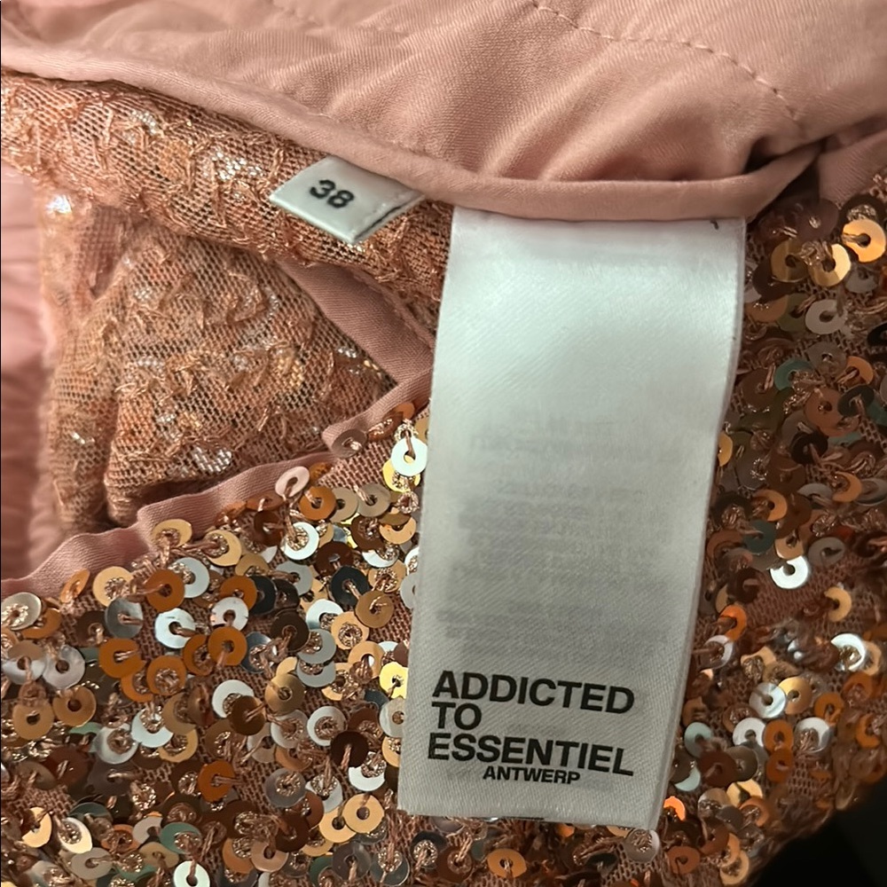 Sequin Wide-Leg Rose Gold Pant - Picture 8 of 9